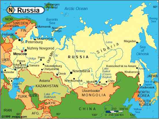carte de la russie