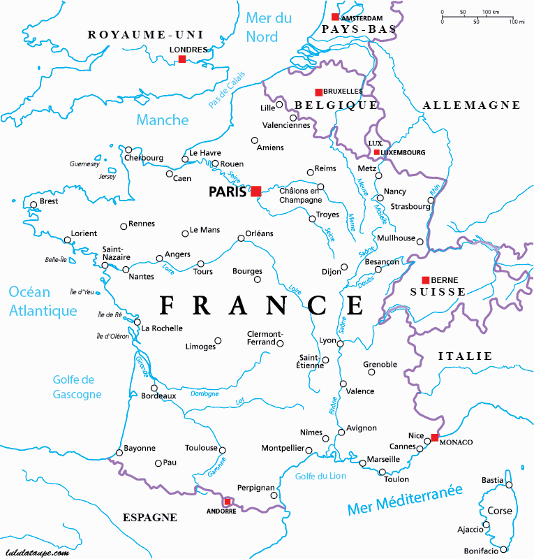 carte des fleuves de france