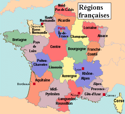 carte des regions de france