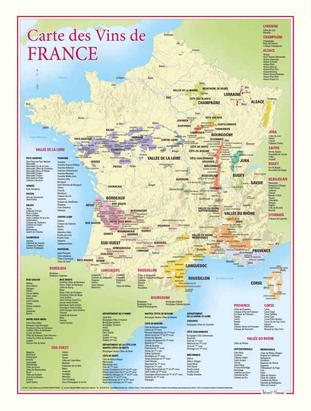 carte des vignobles francais