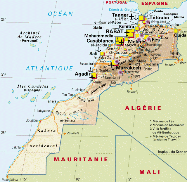 carte du maroc