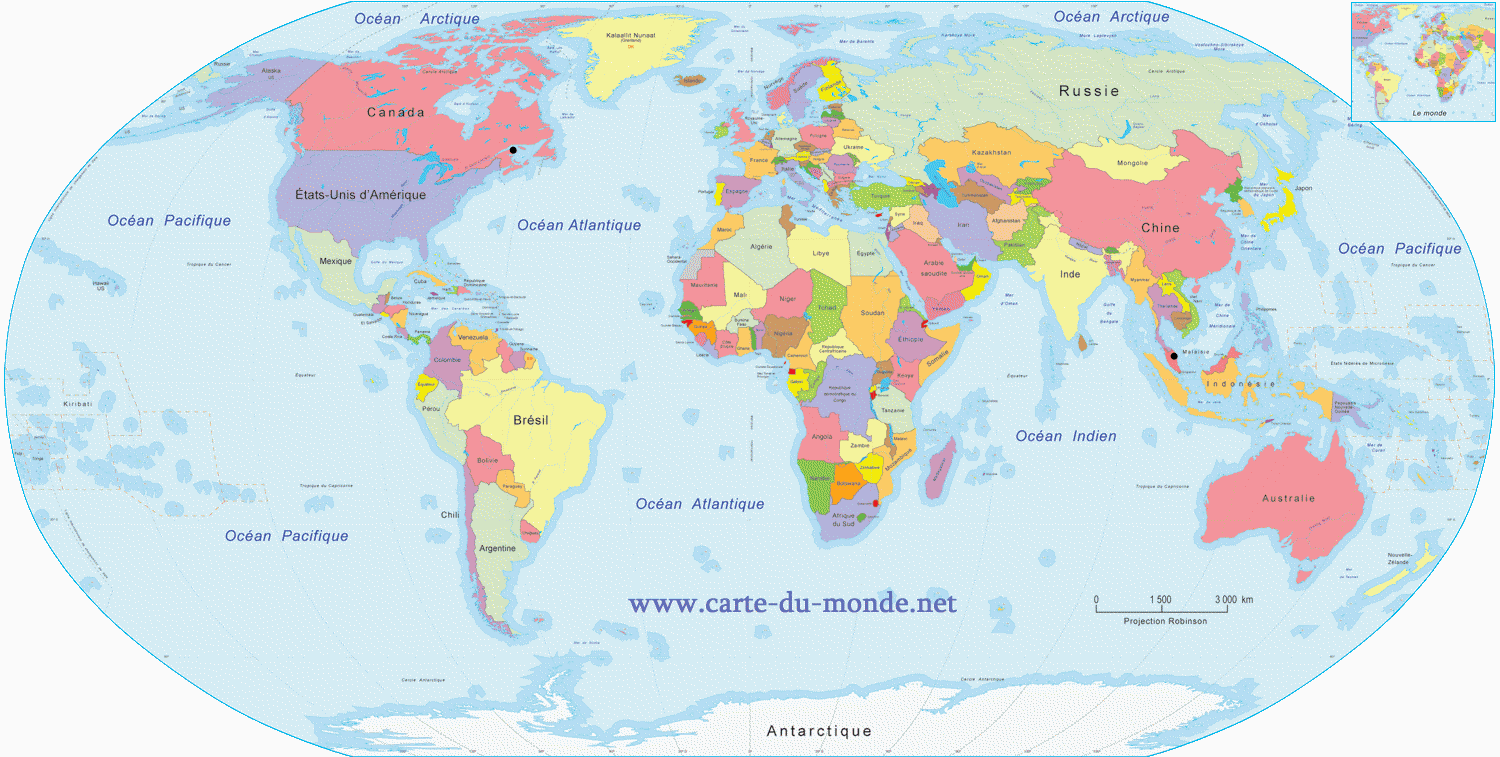 carte du monde a imprimer