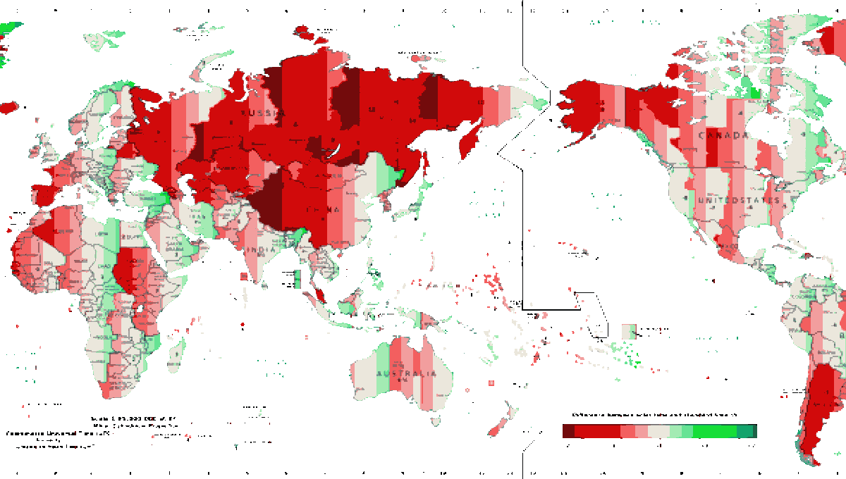 carte du monde des fuseaux horaires