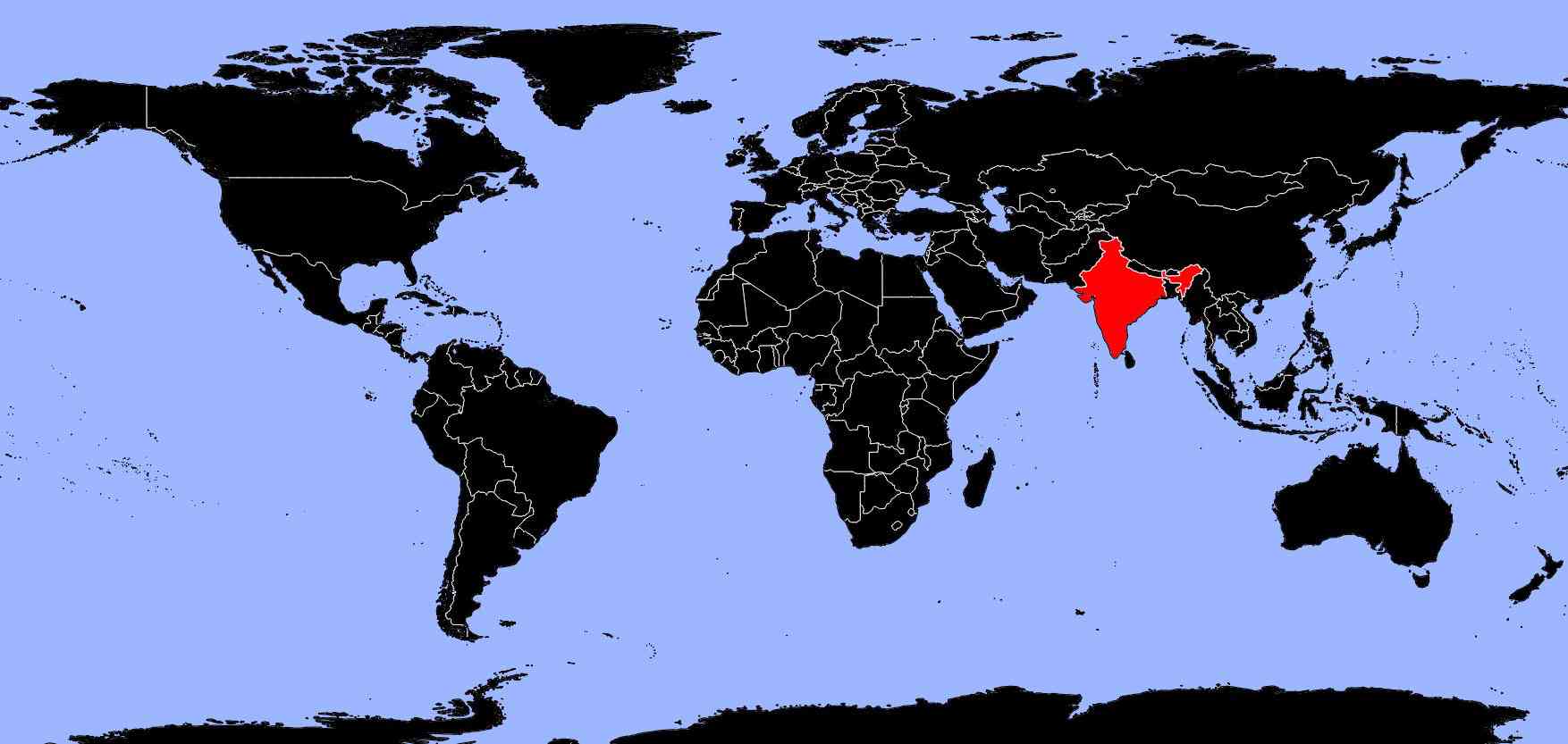 carte du monde inde