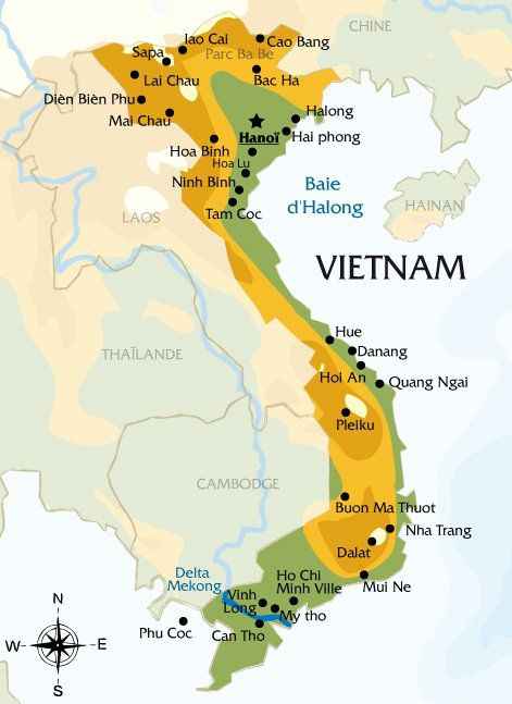 carte du vietnam