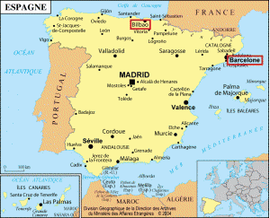 carte espagne barcelone