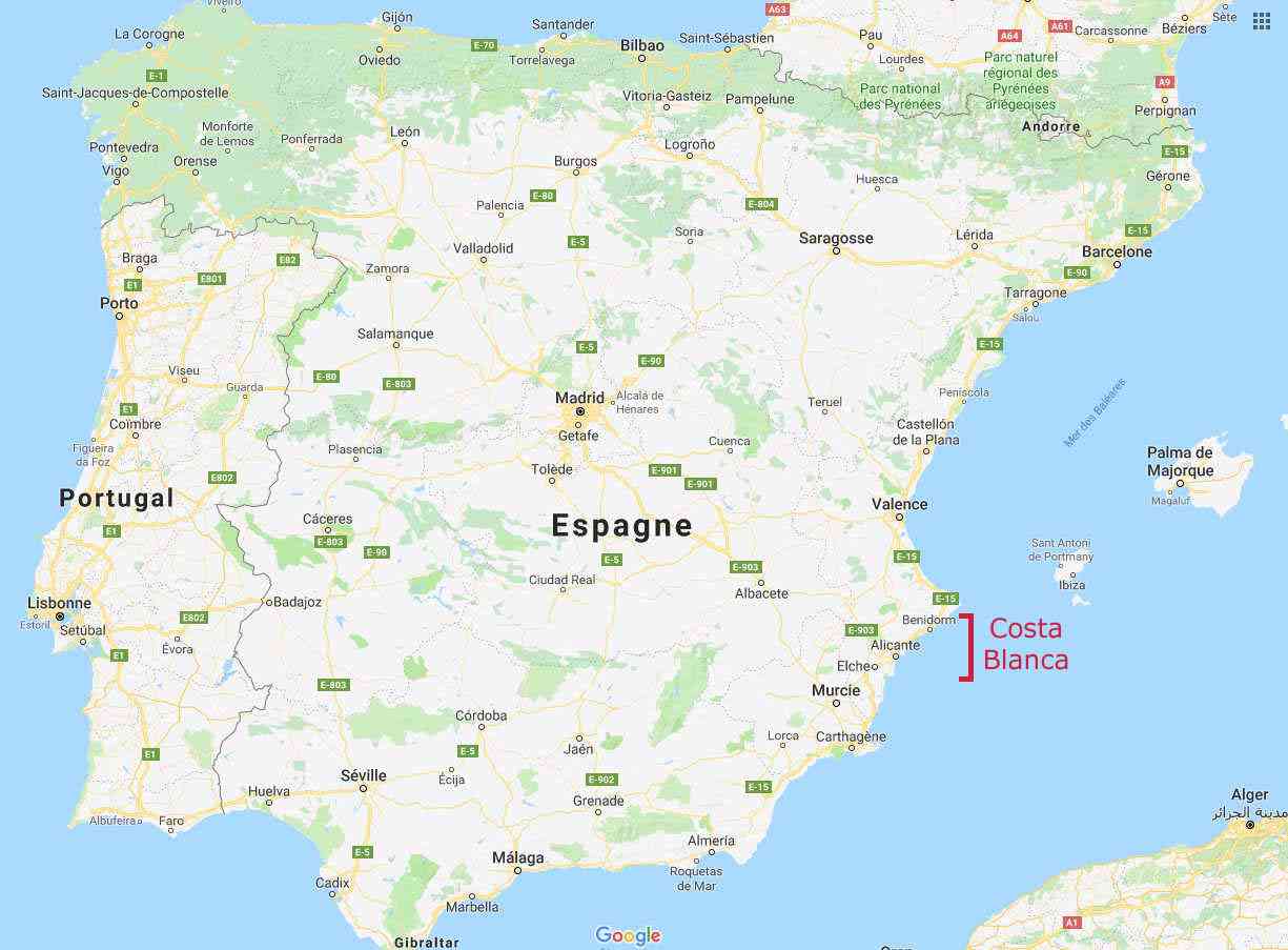 Carte Espagne Costa Images Vacances Guide Voyage