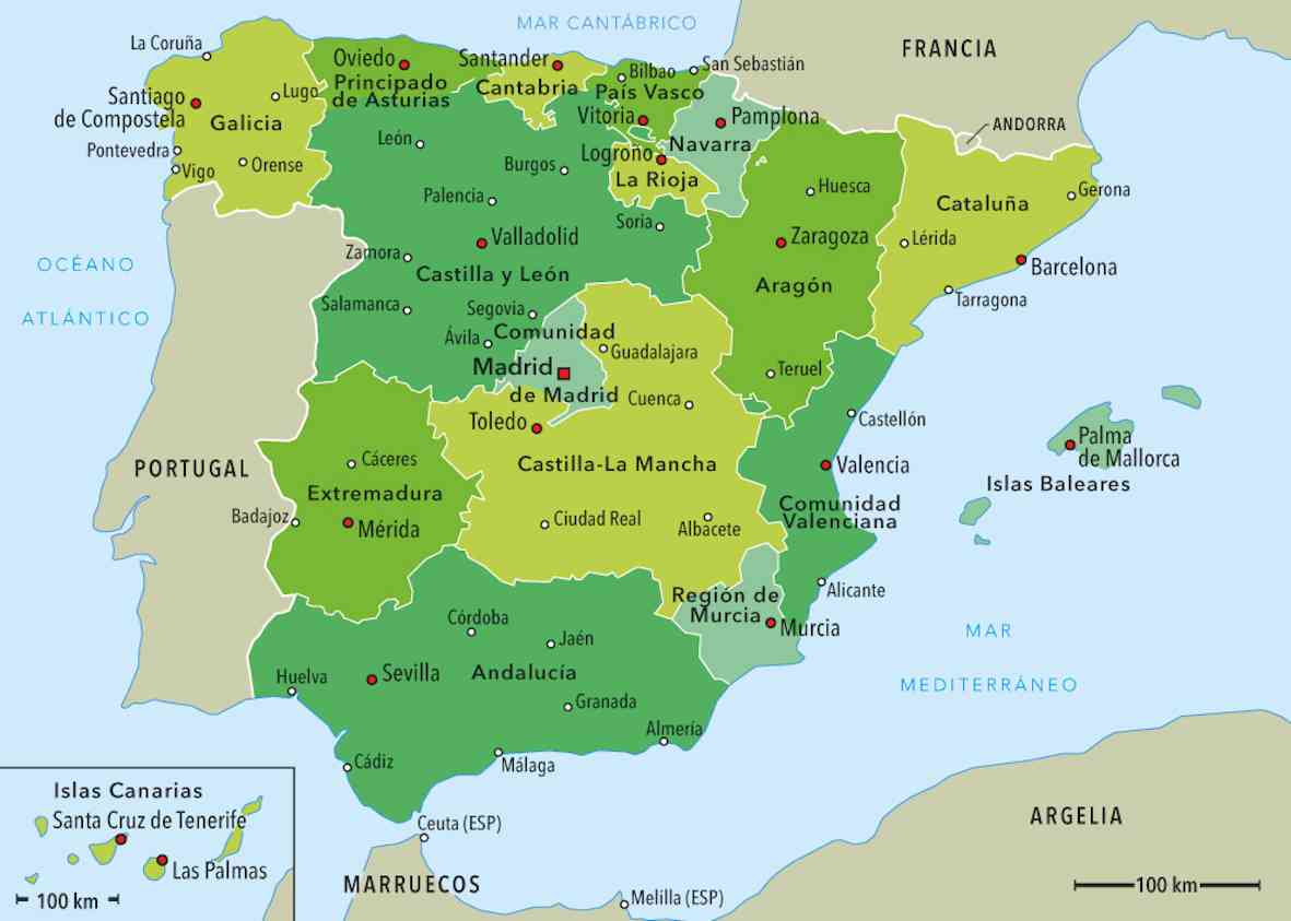 Carte D Espagne D taill e Avec Villes Cartes Espagne R gions Nice 