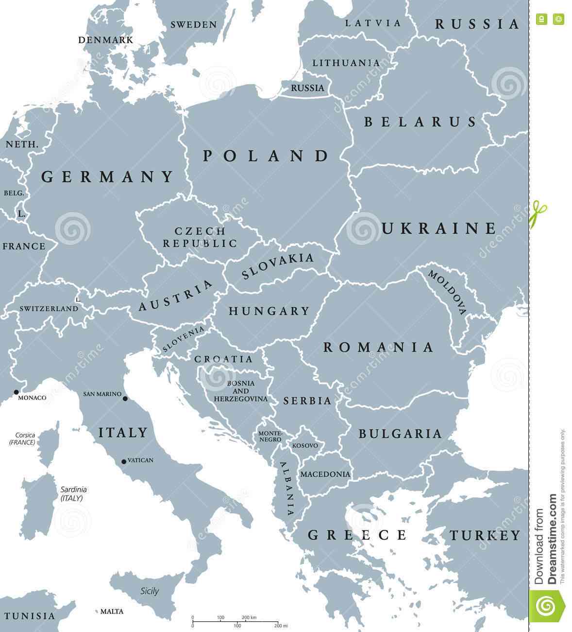 carte europe centrale
