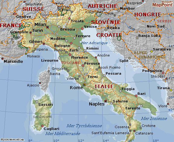 carte france italie