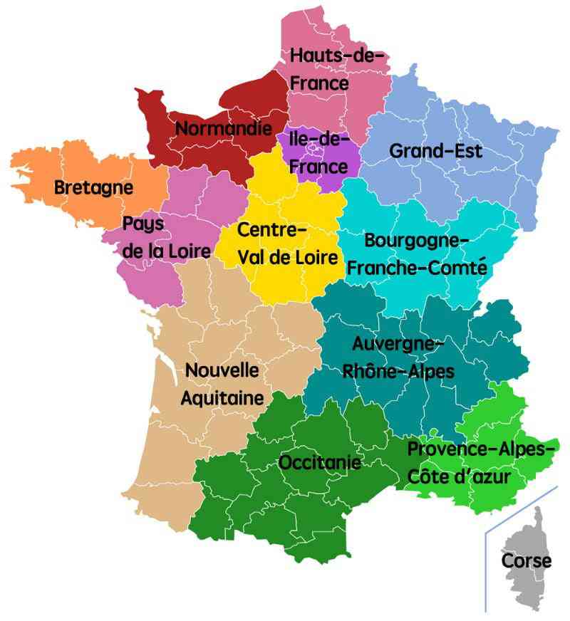 carte france regions