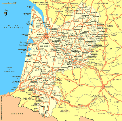 carte france sud ouest