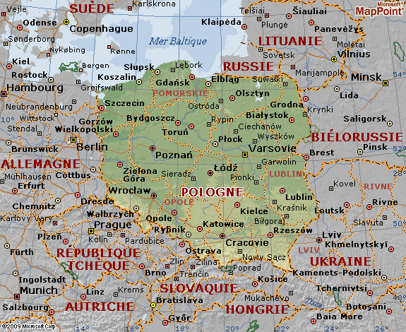 carte geographique de la pologne