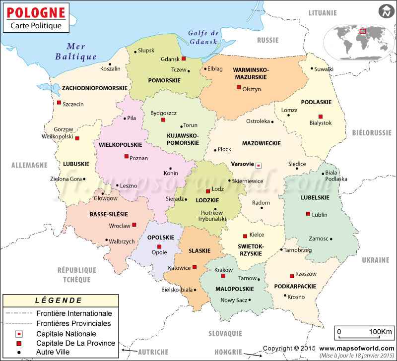 carte geographique de la pologne