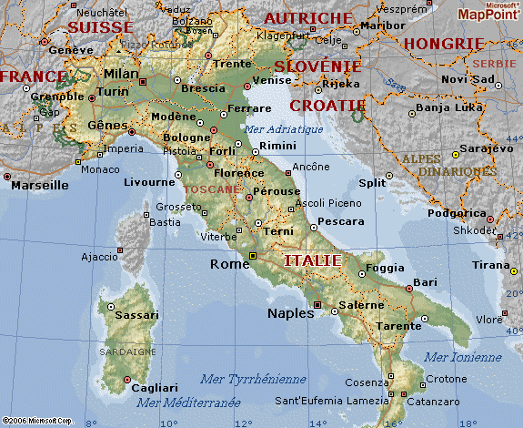 carte italie geographique