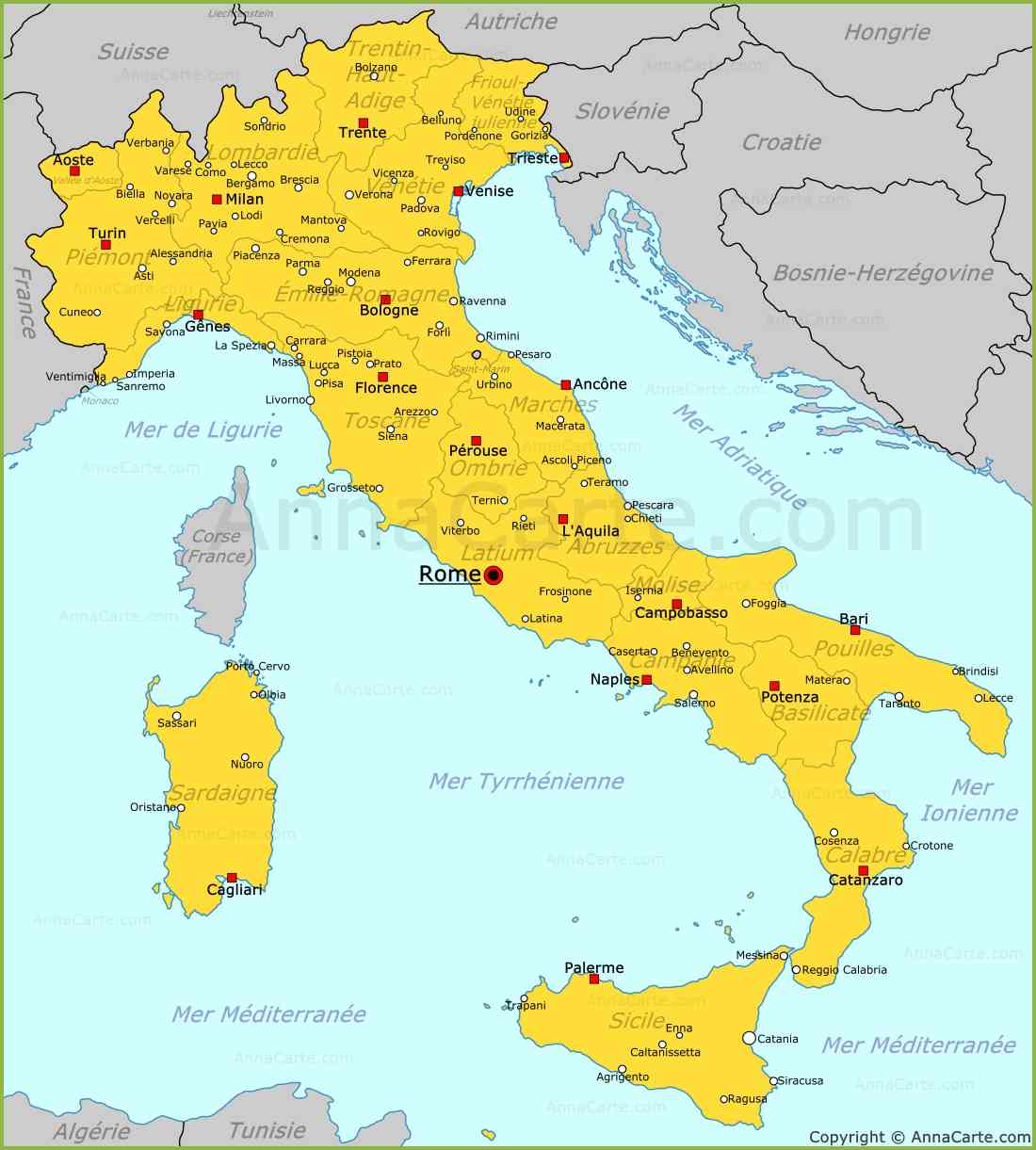 carte italie