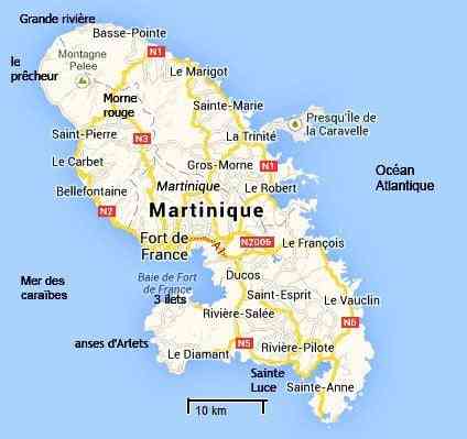 carte martinique geographique