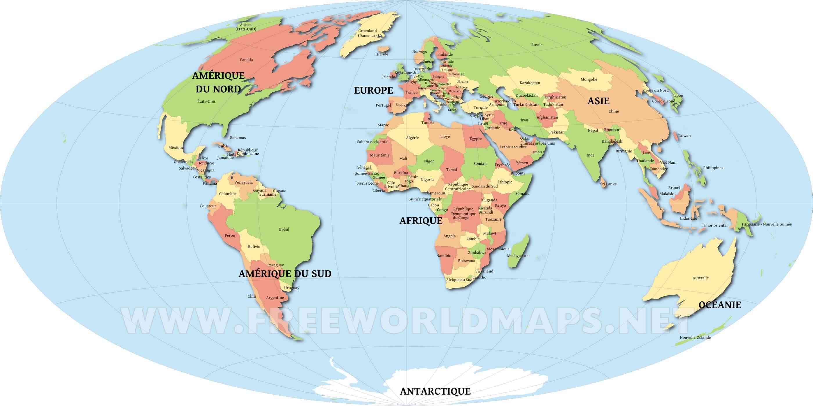 Carte Mondiale Avec Pays Du Monde Voyage Carte Plan