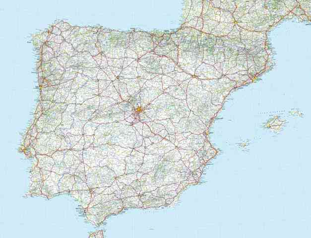 carte routiere espagne portugal