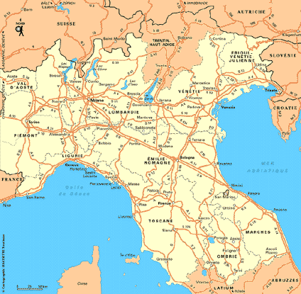 carte routiere france italie