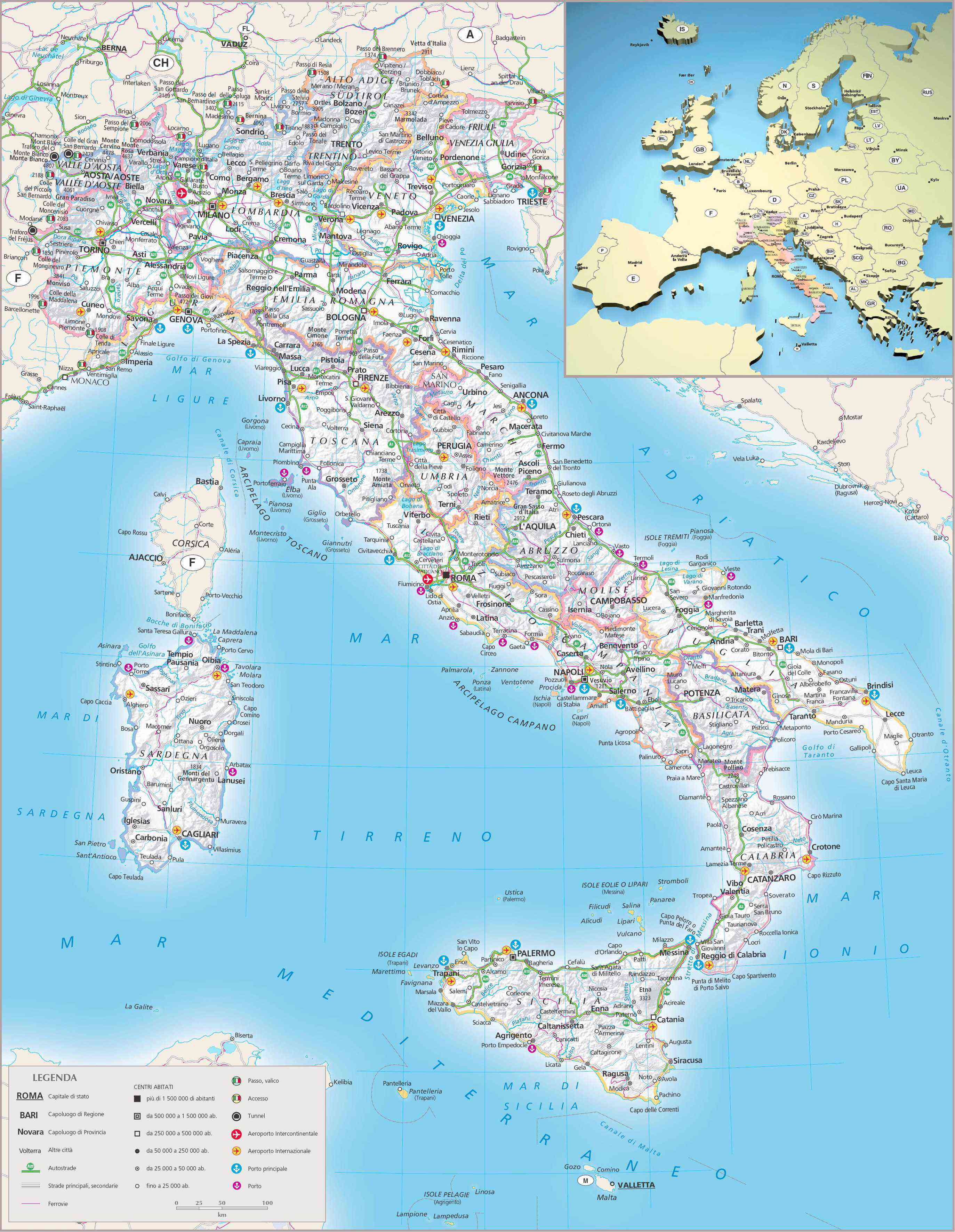 carte routiere italie