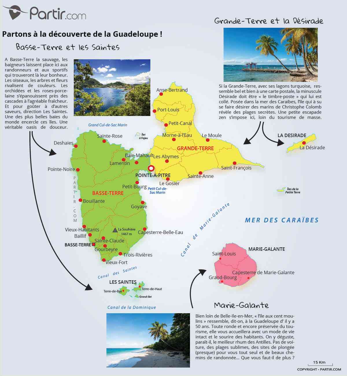 carte touristique de guadeloupe