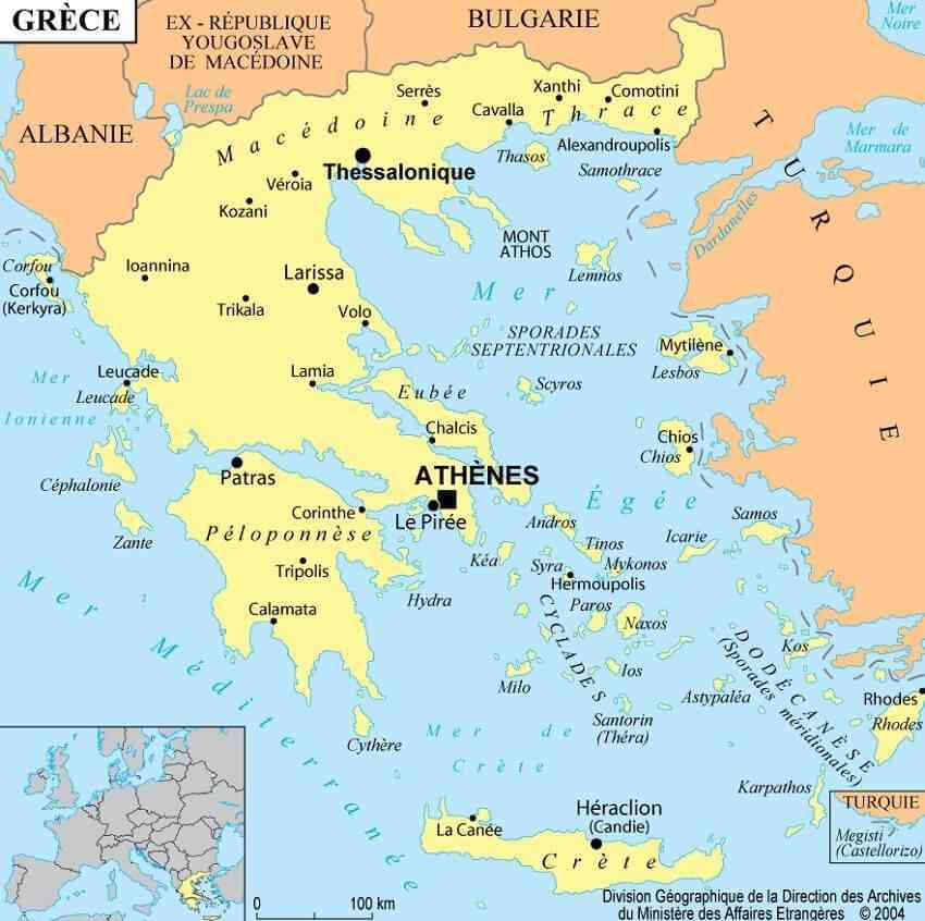 grece carte et plan