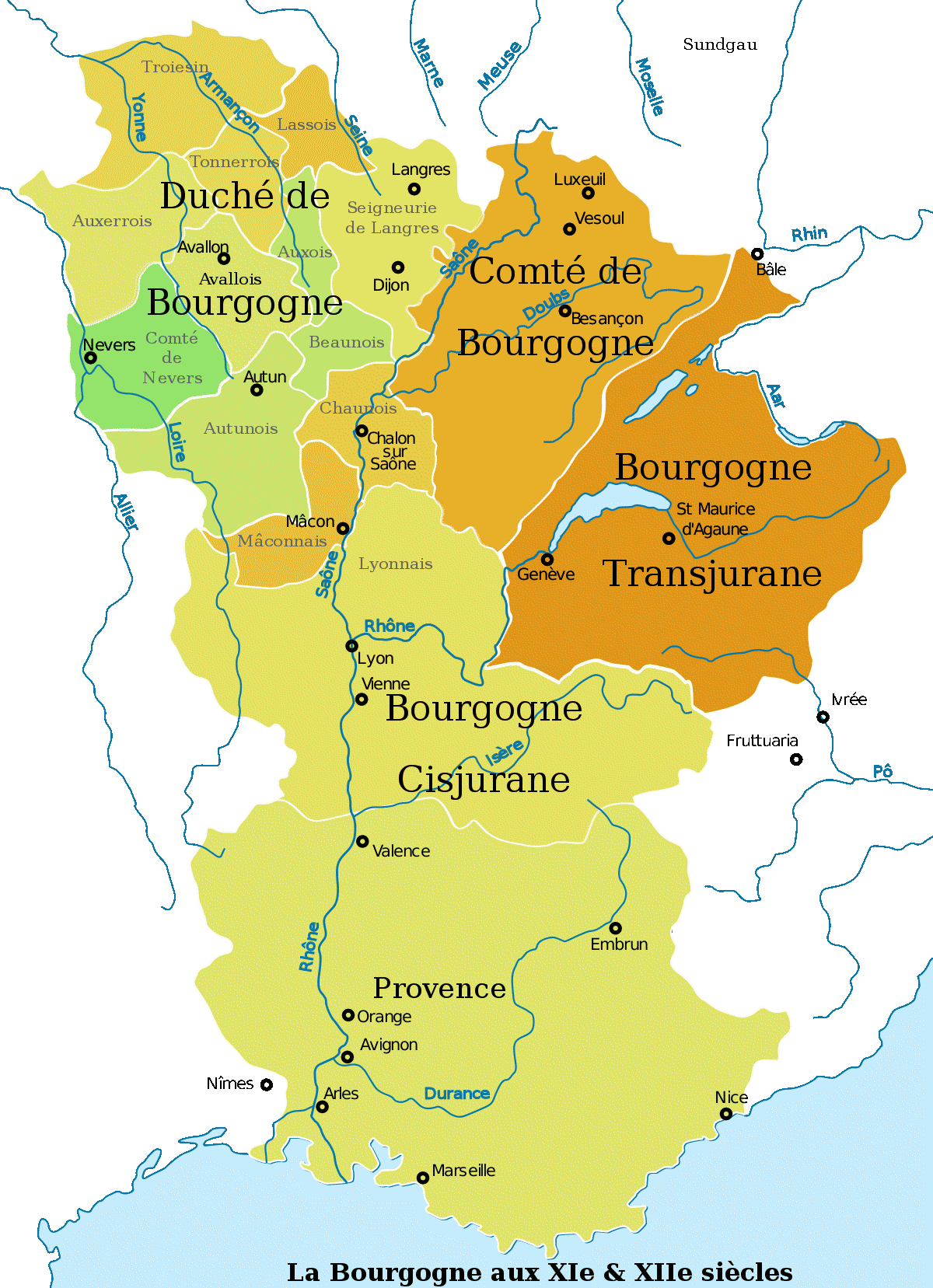 La Bourgogne ≡ Voyage - Carte - Plan