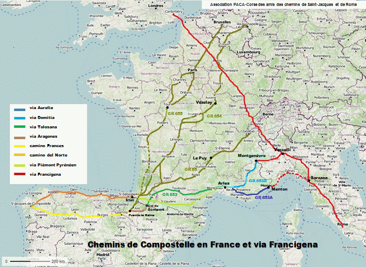 Les Chemins De Compostelle Voyage Carte Plan