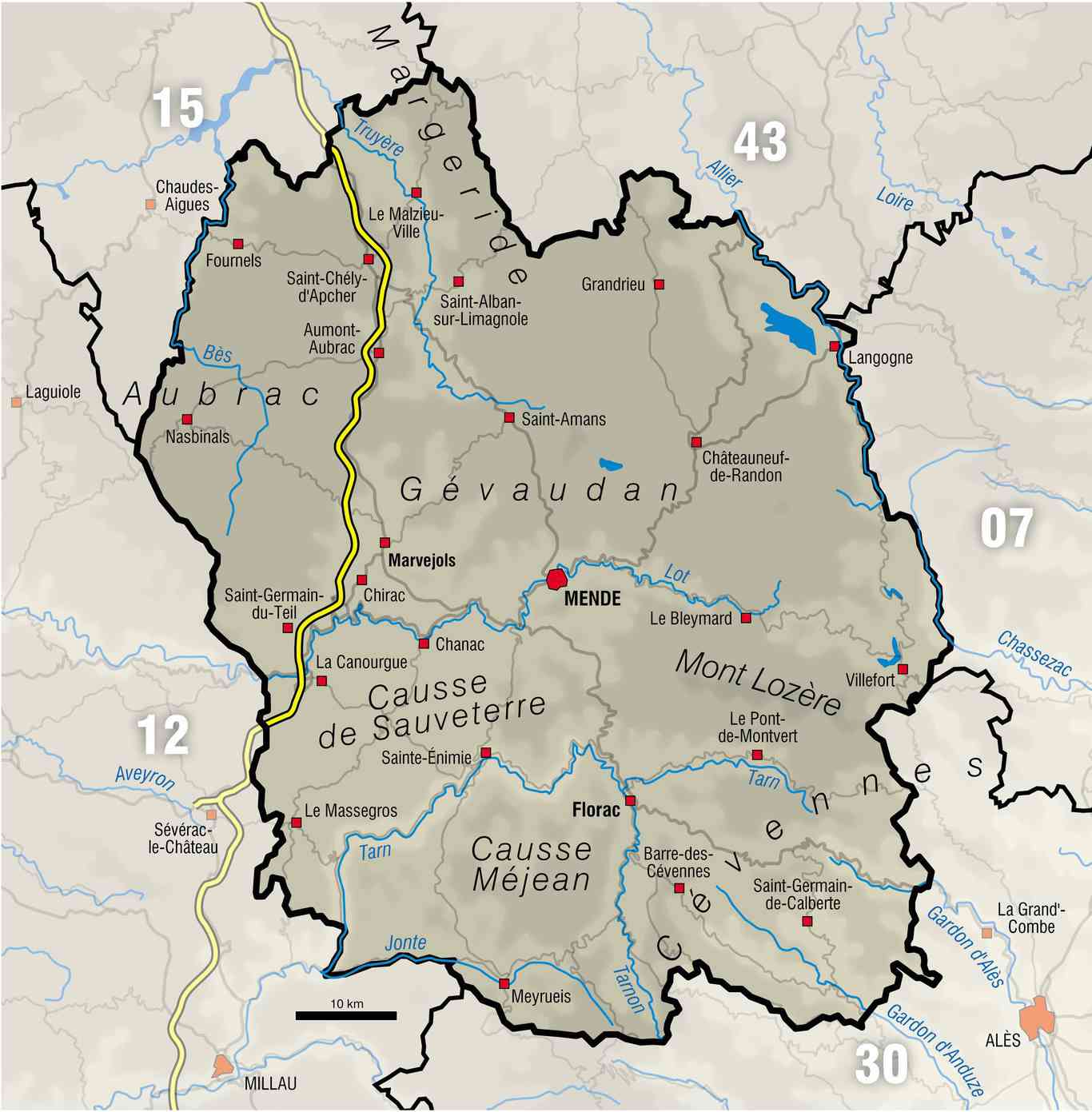 Loz re D partement 48 Voyage Carte Plan