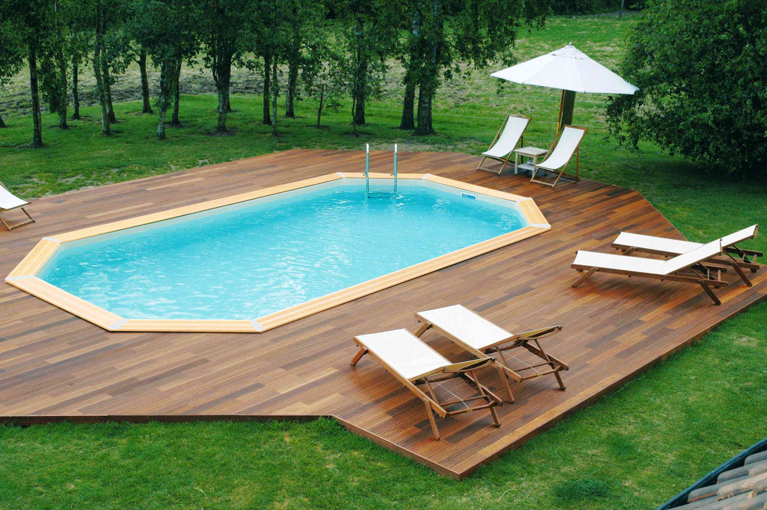 piscine jardin bois