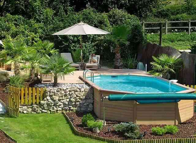piscine jardin bois