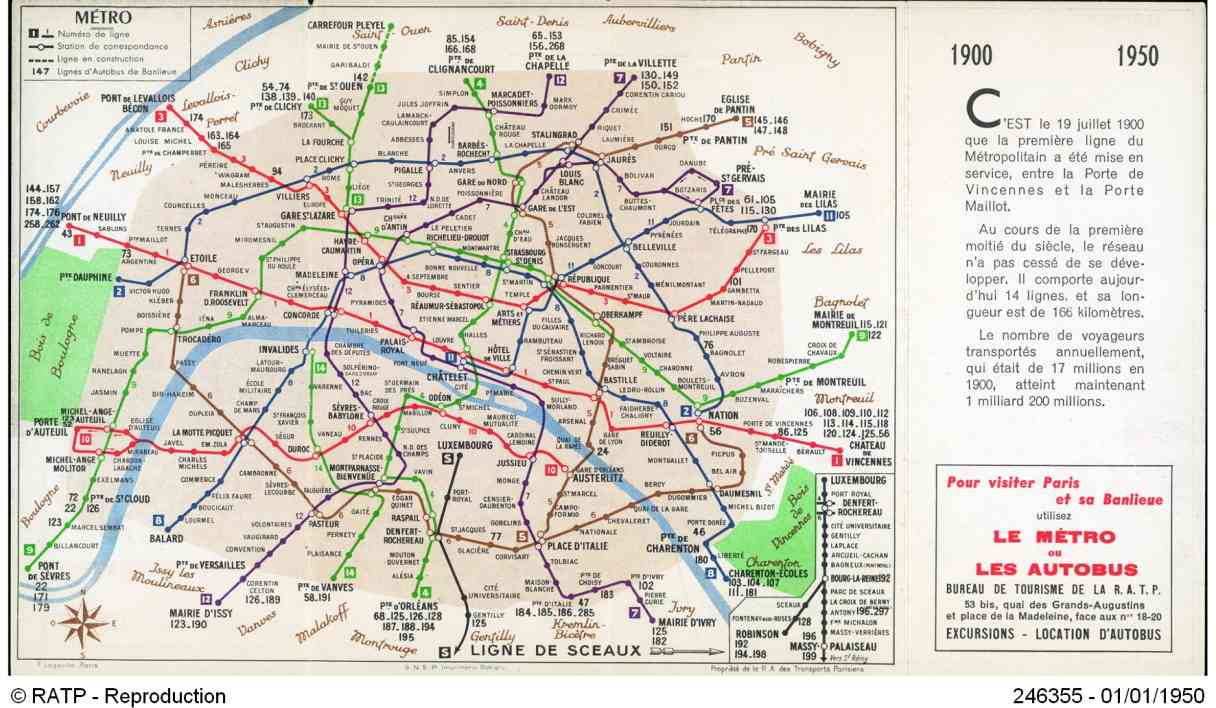 Plan du métro de Paris » Vacances - Guide Voyage