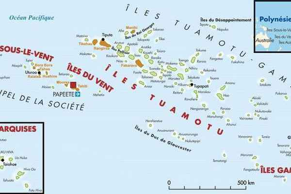 Polynésie Carte des îles » Vacances - Guide Voyage