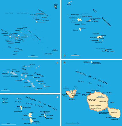 polynesie carte des iles