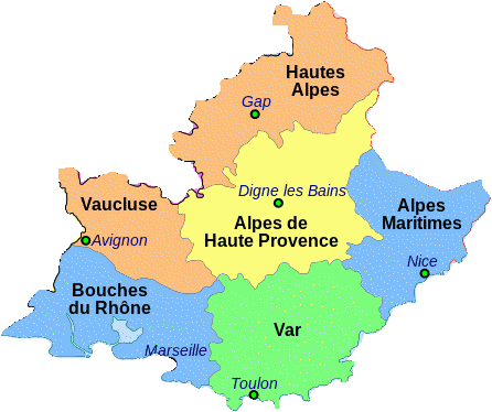 Région PACA ≡ Voyage - Carte - Plan