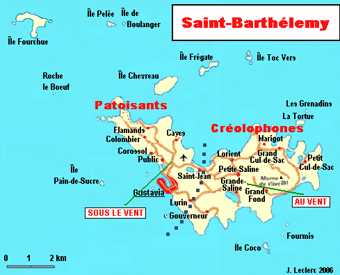 saint barthelemy carte du monde