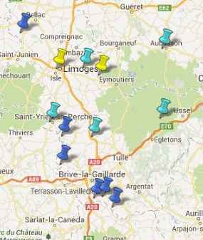 villes du limousin