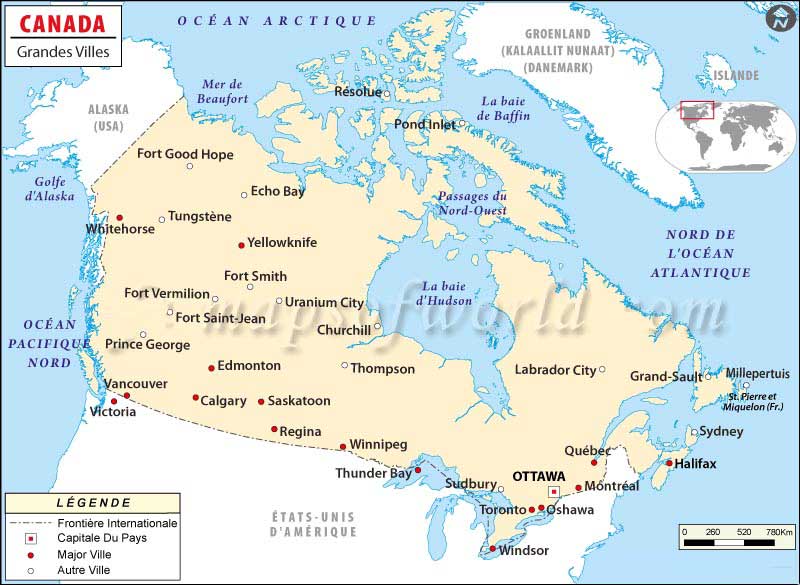 villes principales canada