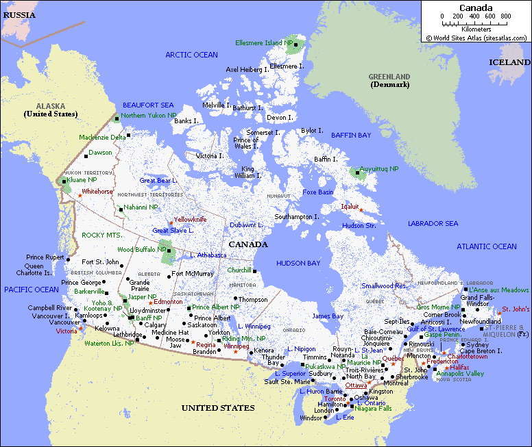 villes principales canada