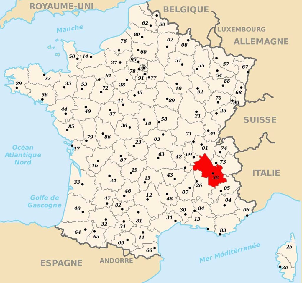 Département de l'Isère - Carte de France