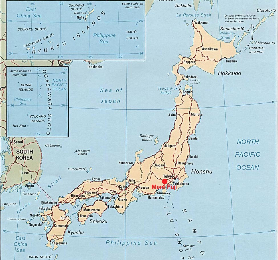 Carte du Japon - Le mont-fuji
