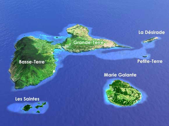 Guadeloupe - Carte 3D
