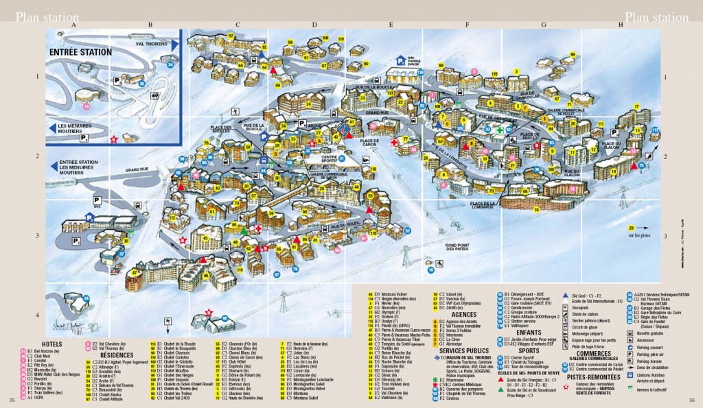 carte des pistes de ski de Val Thorens