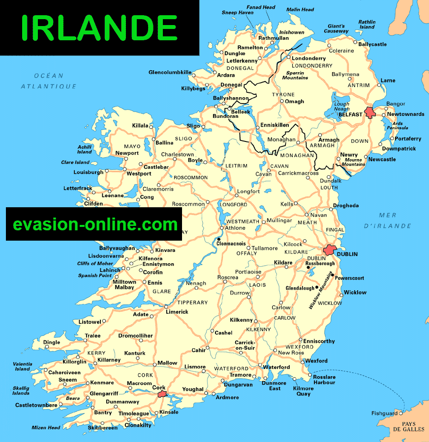 Irlande - Carte - plan
