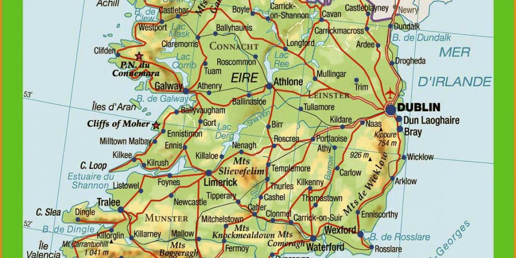 carte irlande du sud ouest