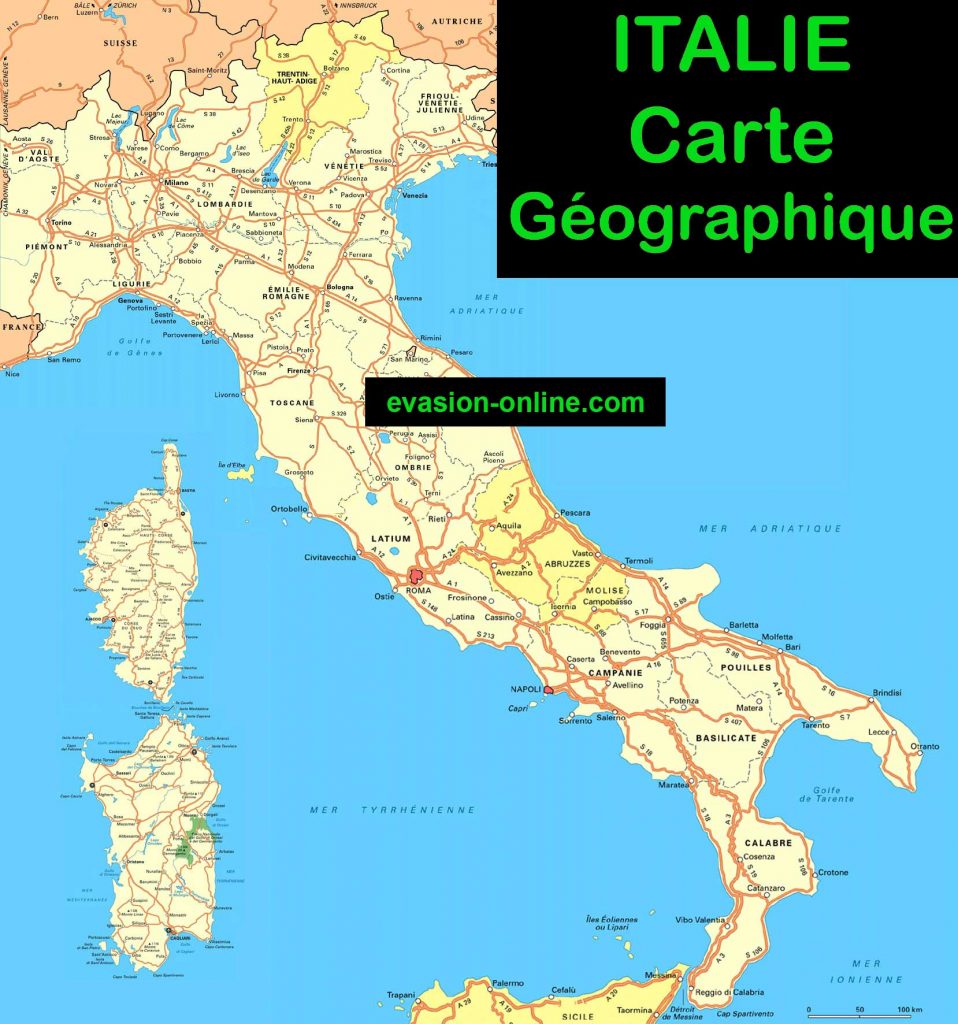 Italie - Carte géographique