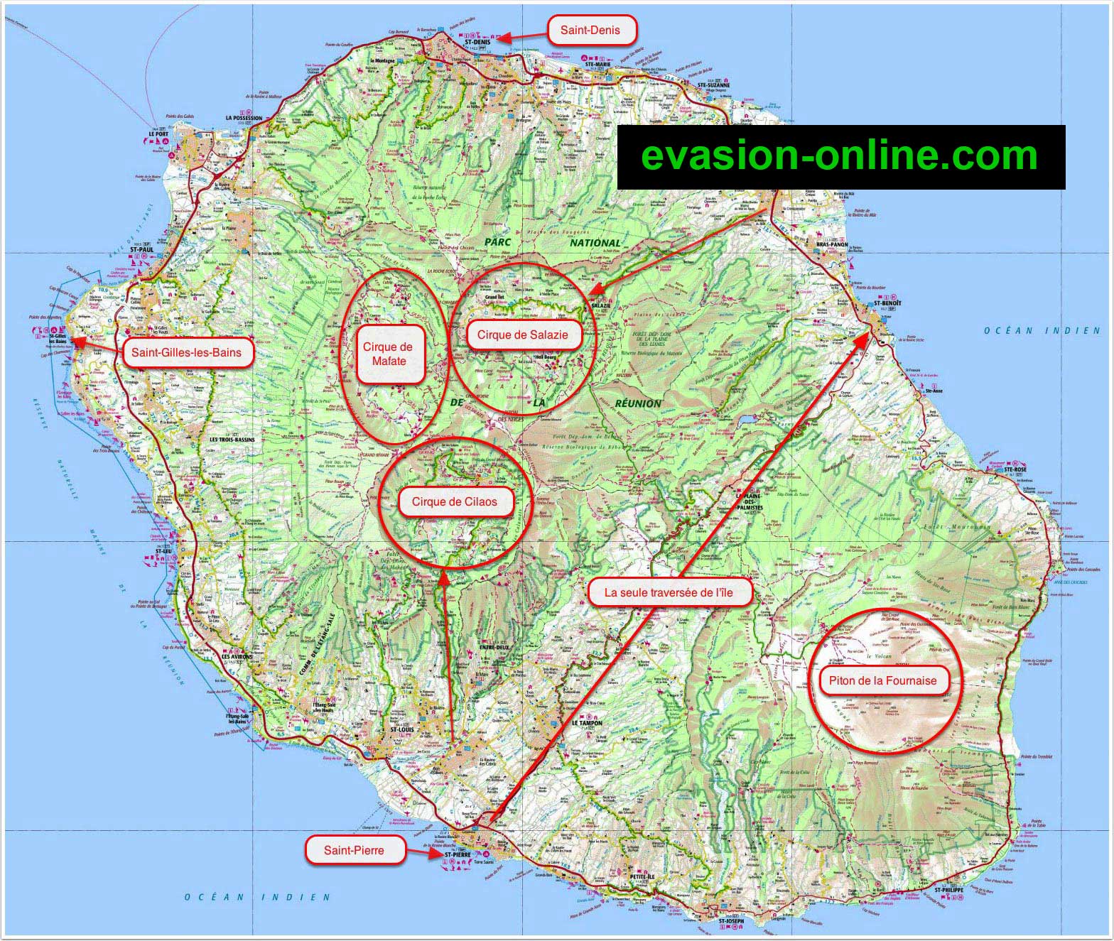 Carte De La Réunion Vacances Guide Voyage