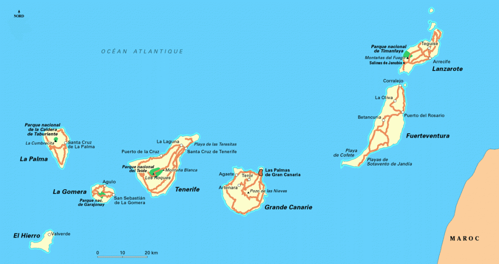 Carte des Canaries