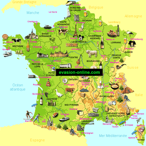 Carte de France Touristique